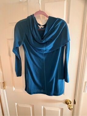 Agnes & Dora Teal Cowl Neck Sweater